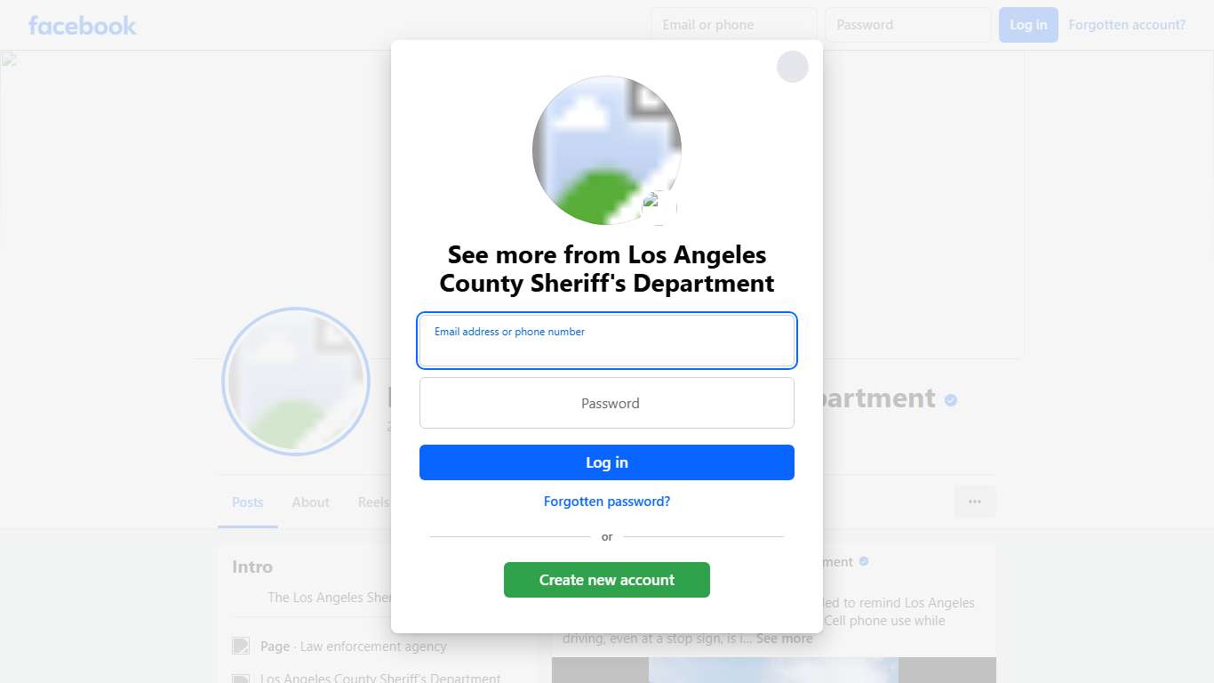 Los Angeles County Sheriff's Department Facebook